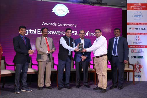 RailTel won the 'Digitally Empowered PSU' award by Var India /Kalinga Digital Media at the 3rd Cyber Security Conclave 2019.